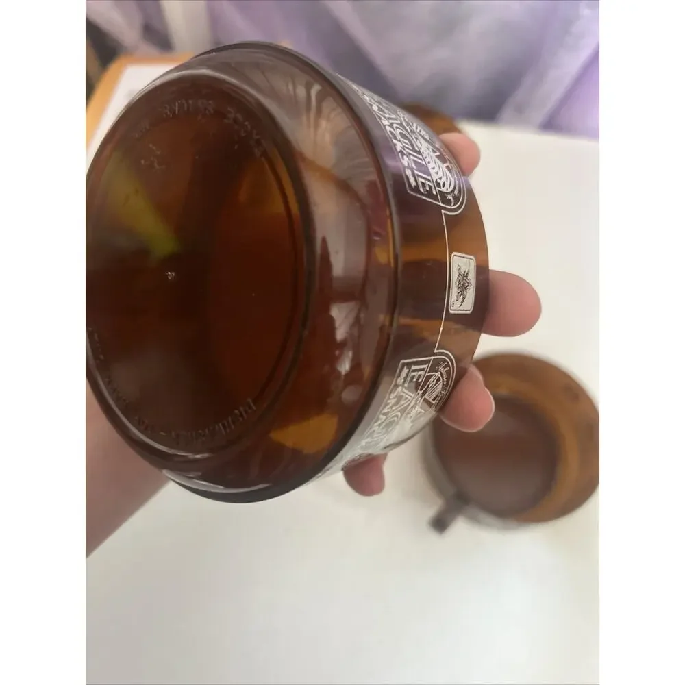 Vintage Amber Anheuser Busch Eagle Snack Cup Soup Bowl Brown w Handles